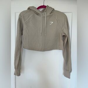 Tan Cropped Hoodie